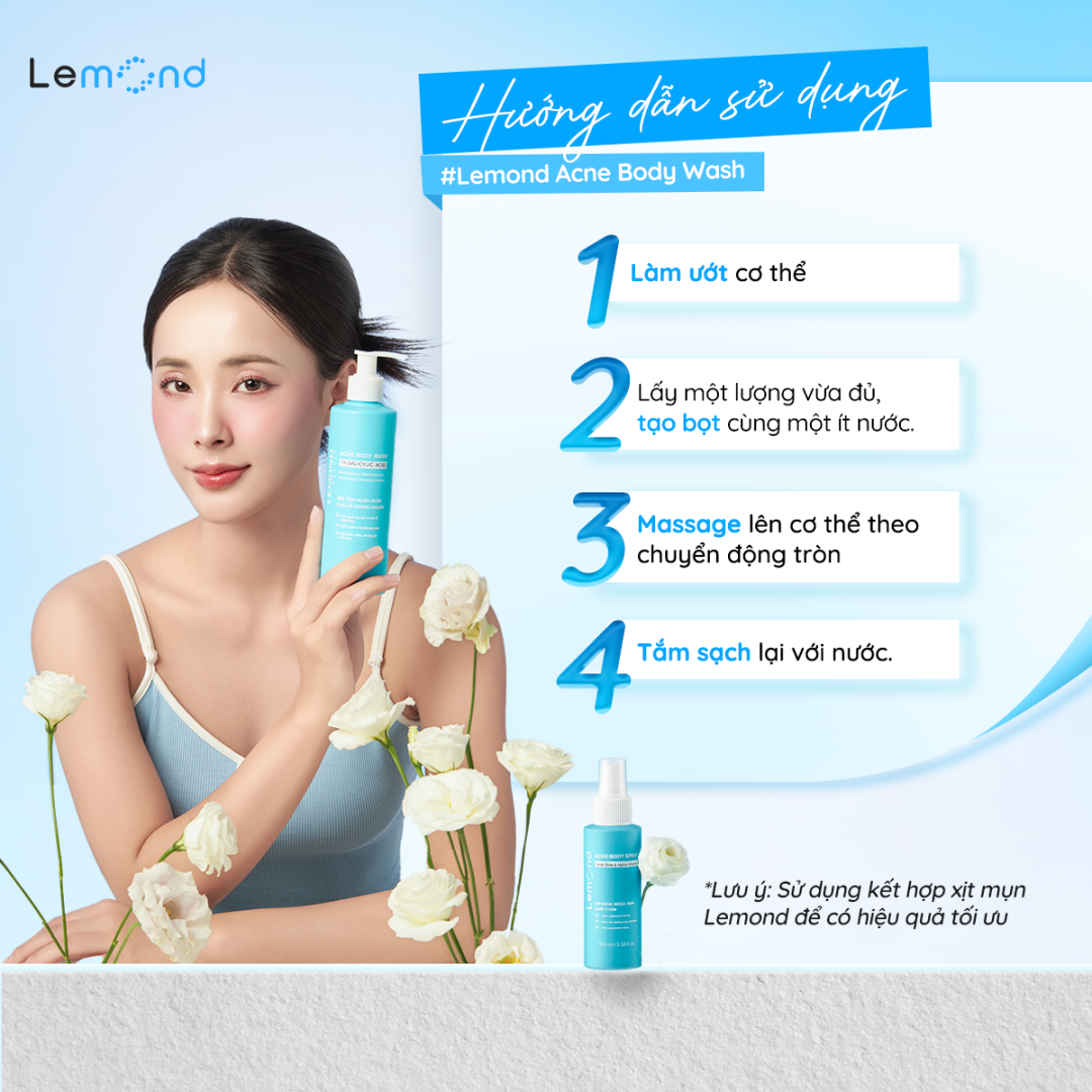 Sữa tắm giảm mụn lưng Lemond Acne Body Wash 250ml