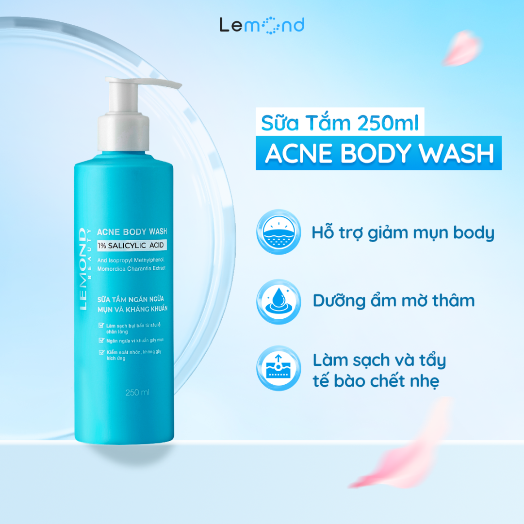 Sữa tắm giảm mụn lưng Lemond Acne Body Wash 250ml