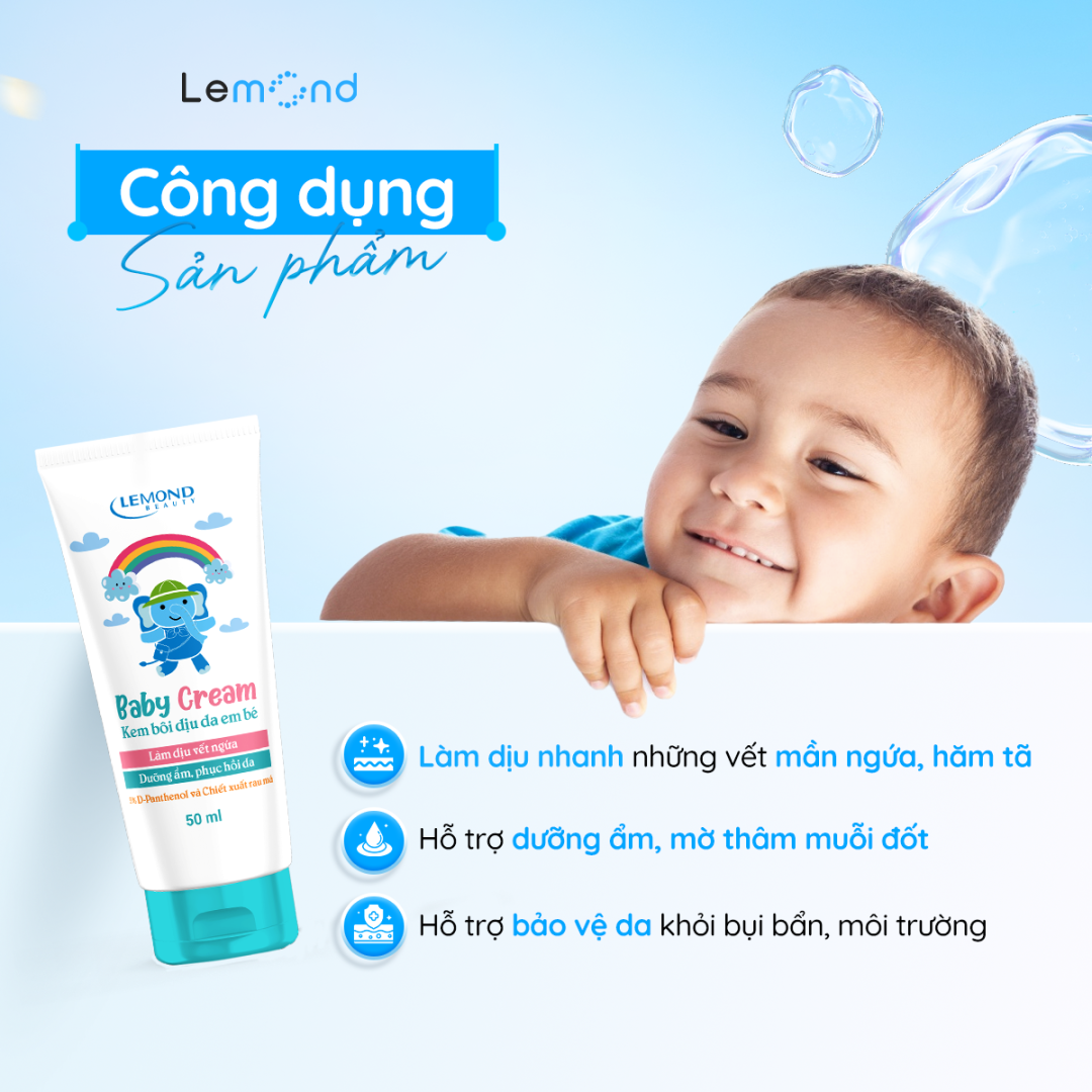 Kem bôi dịu da em bé Lemond Baby Cream 50g