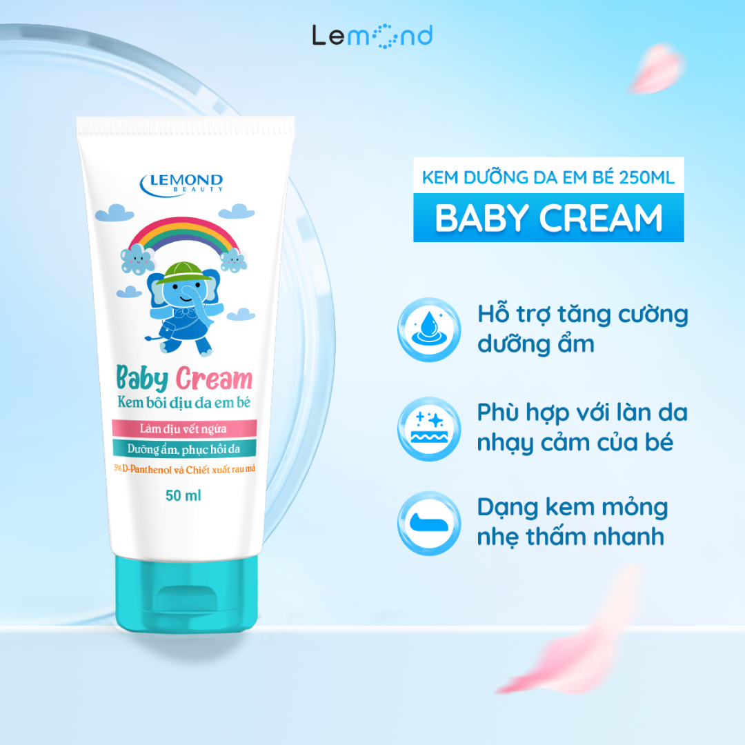 Kem bôi dịu da em bé Lemond Baby Cream 50g