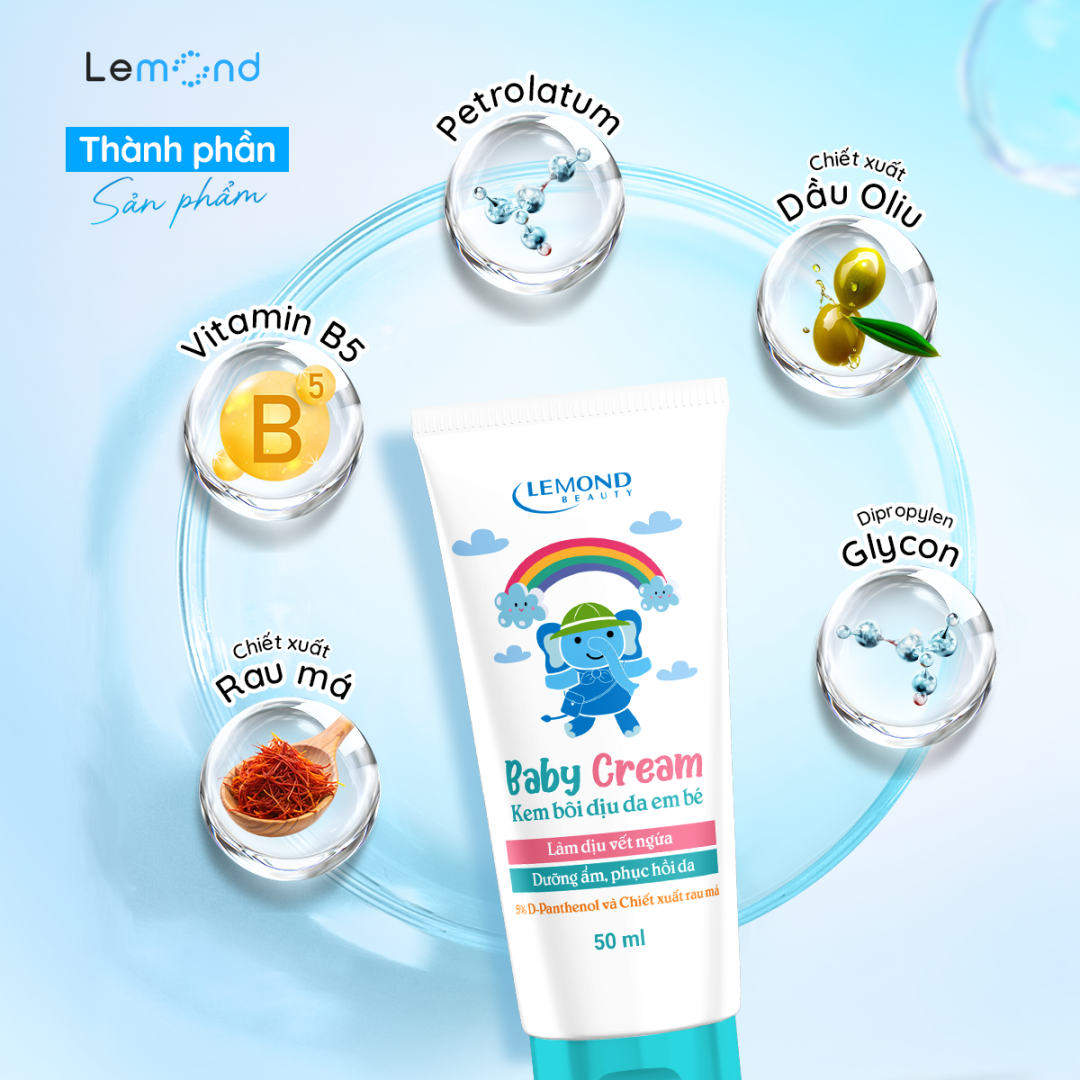 Kem bôi dịu da em bé Lemond Baby Cream 50g