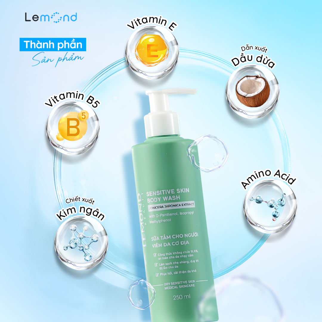 Sữa tắm cho da nhạy cảm Lemond Sensitive Skin Body Wash 250ml