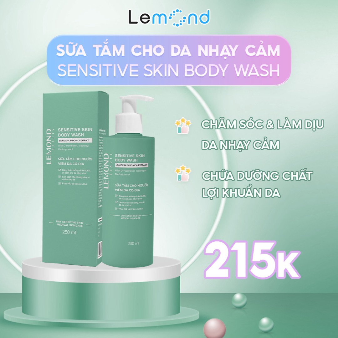 Sữa tắm cho da nhạy cảm Lemond Sensitive Skin Body Wash