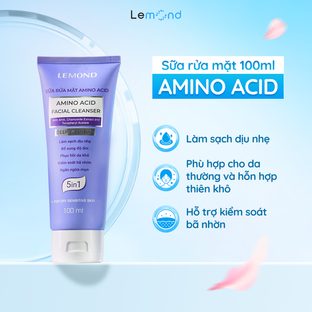 Sữa rửa mặt dịu nhẹ Lemond Amino Acid Facial Cleanser 150ml