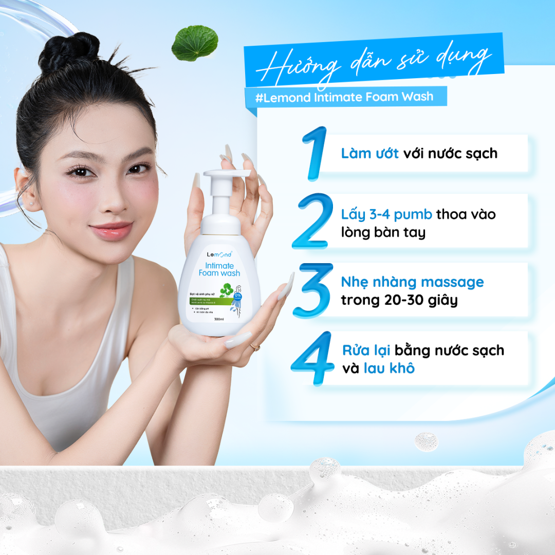 Bọt vệ sinh phụ nữ dịu nhẹ Lemond Intimte Foam Wash 300ml