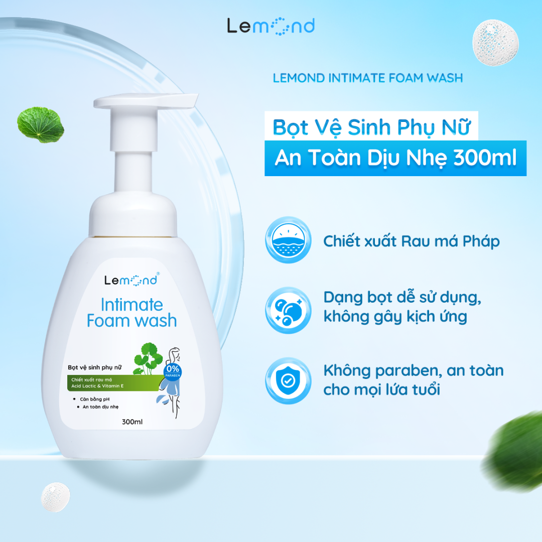 Bọt vệ sinh phụ nữ dịu nhẹ Lemond Intimte Foam Wash 300ml