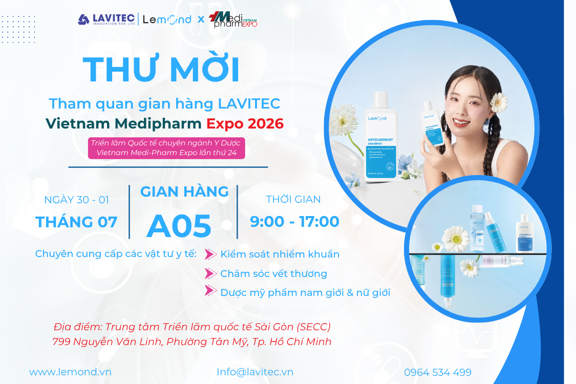 Thư mời tham quan gian hàng Lavitec tại Triển lãm Quốc tế chuyên ngành Y Dược Vietnam Medi-Pharm Expo 2026 lần thứ 24