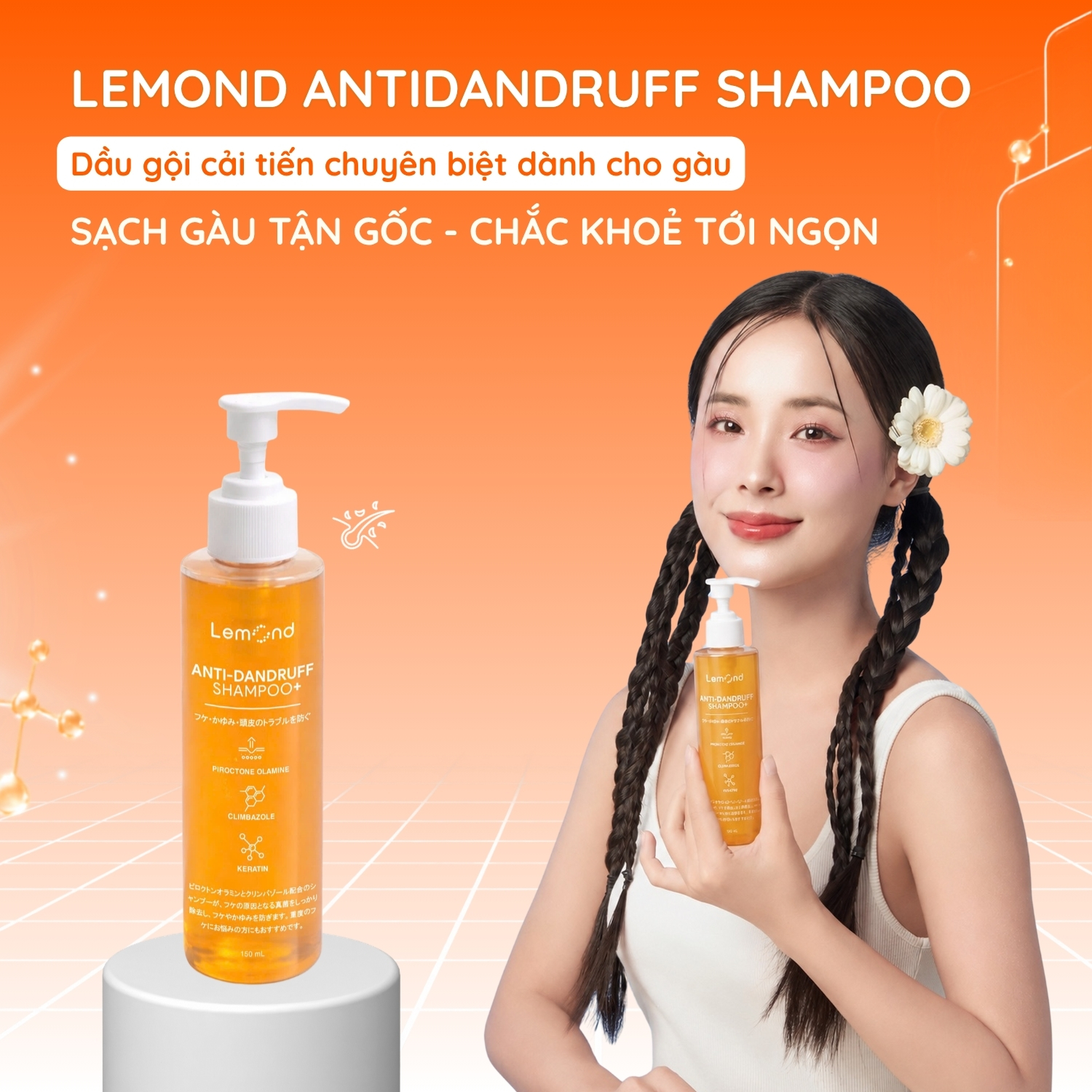 Ra mắt phiên bản cải tiến: Dầu gội sạch gàu Lemond Antidandruff Shampoo+