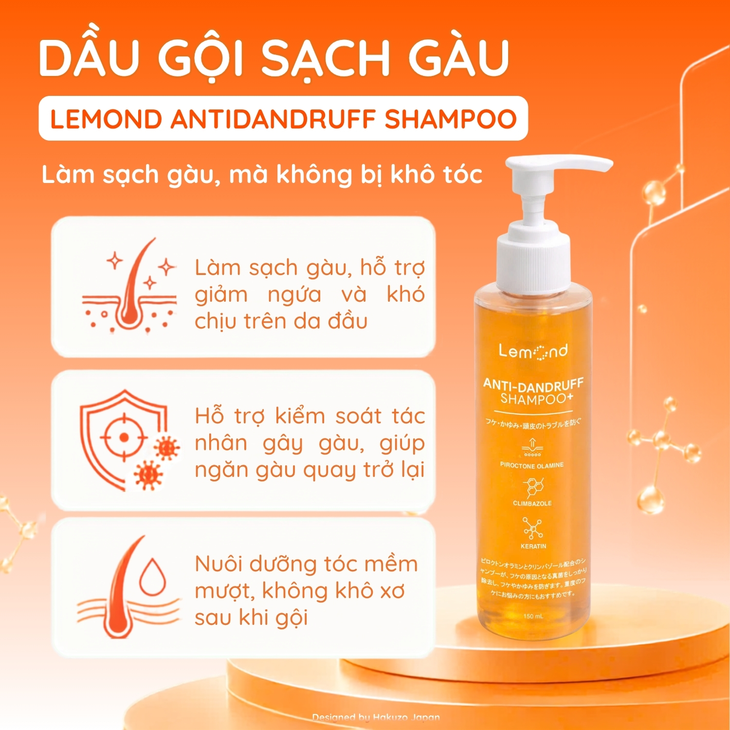 Dầu gội sạch gàu Lemond Antidandruff Shampoo 150ml